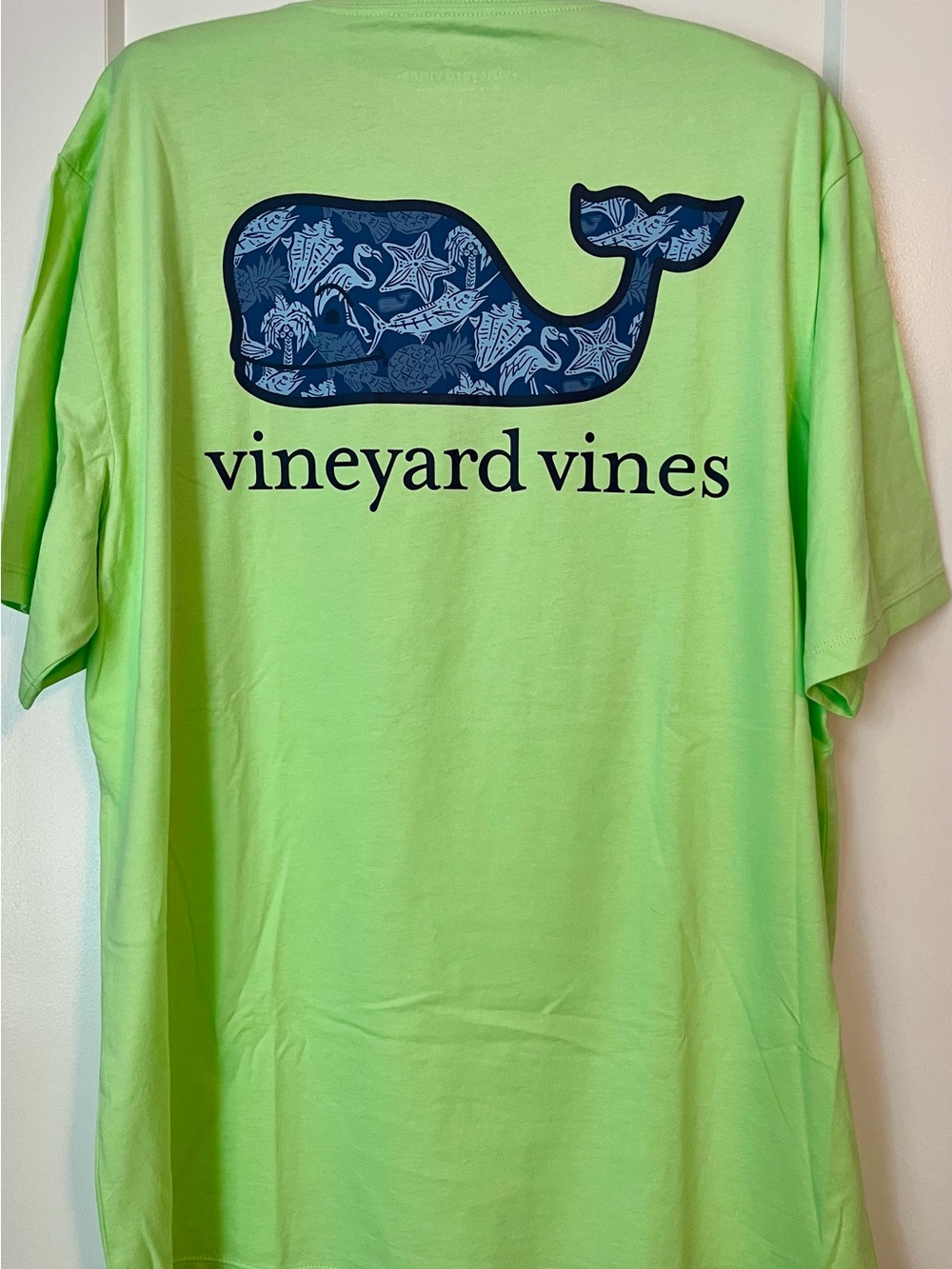 Men’s New Vineyard Vines Neon Lime Crew Neck Tee